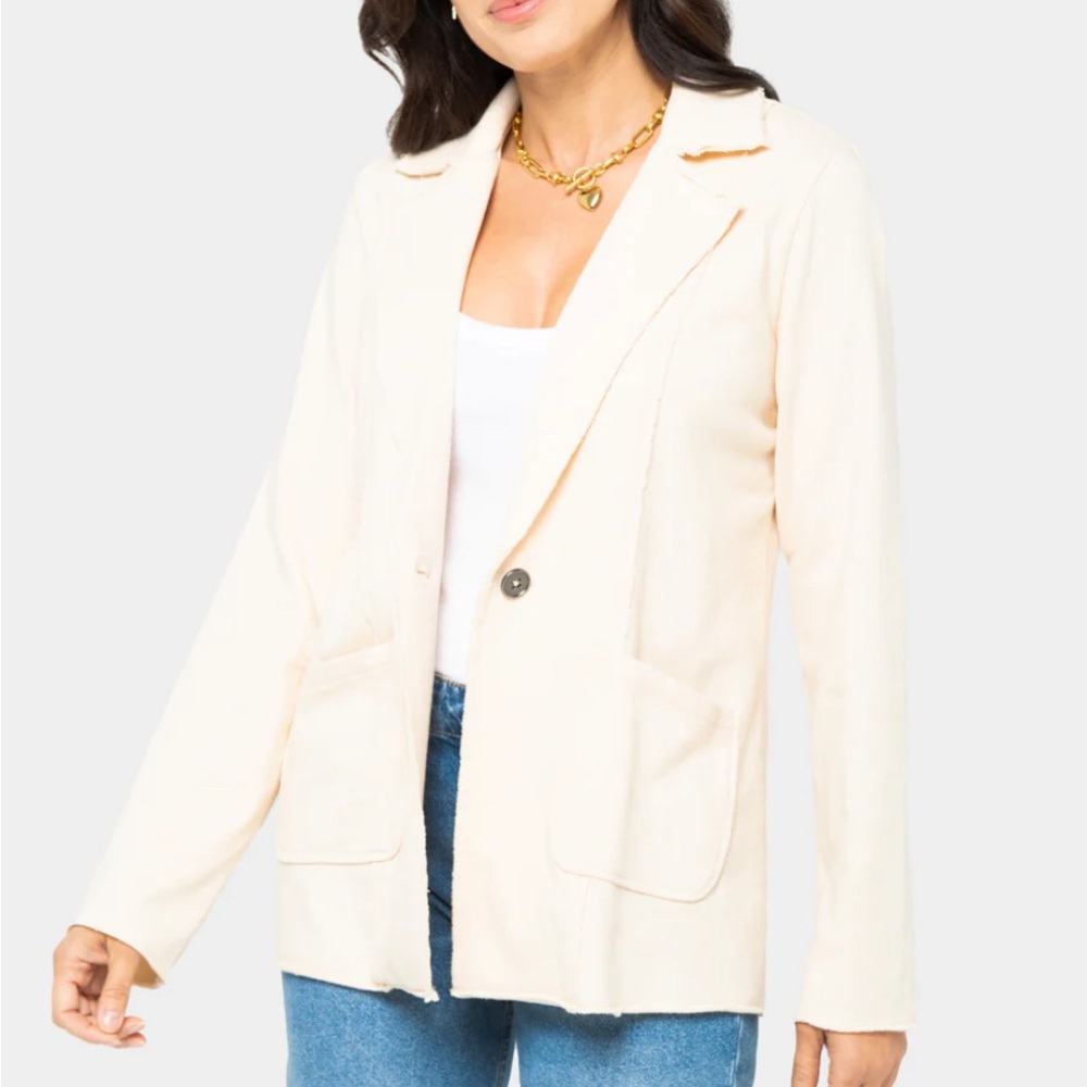 Peace Love World Women's Cream Blazer